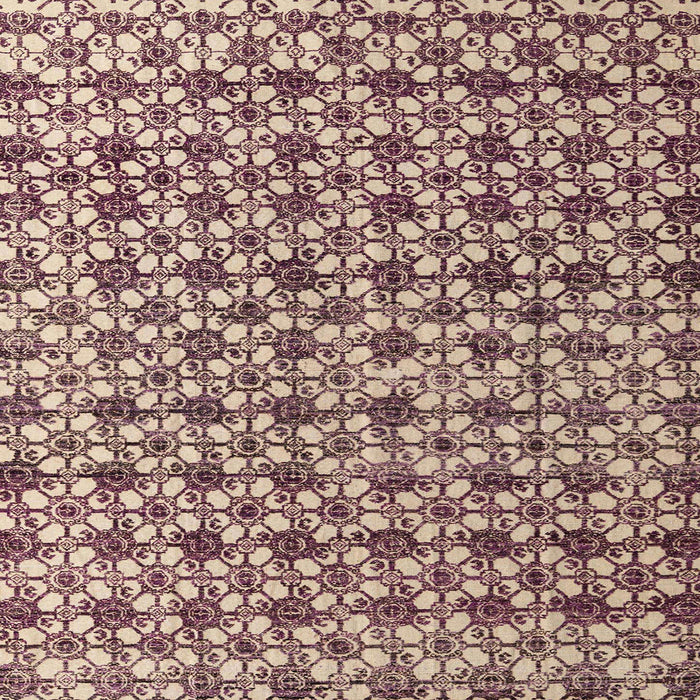 Square Machine Washable Abstract Velvet Maroon Purple Rug, wshabs4868