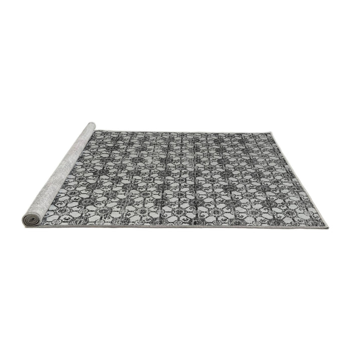 Sideview of Machine Washable Abstract Gray Modern Rug, wshabs4868gry