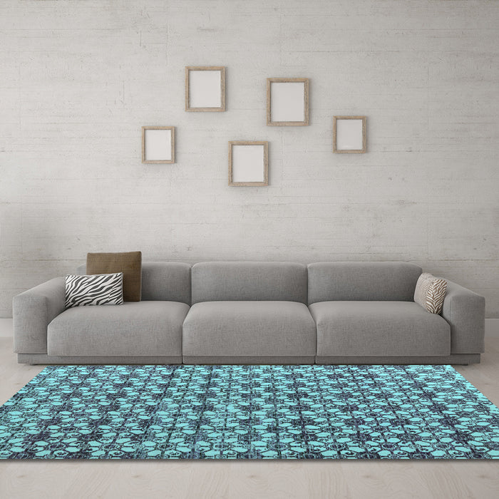 Machine Washable Abstract Light Blue Modern Rug in a Living Room, wshabs4868lblu