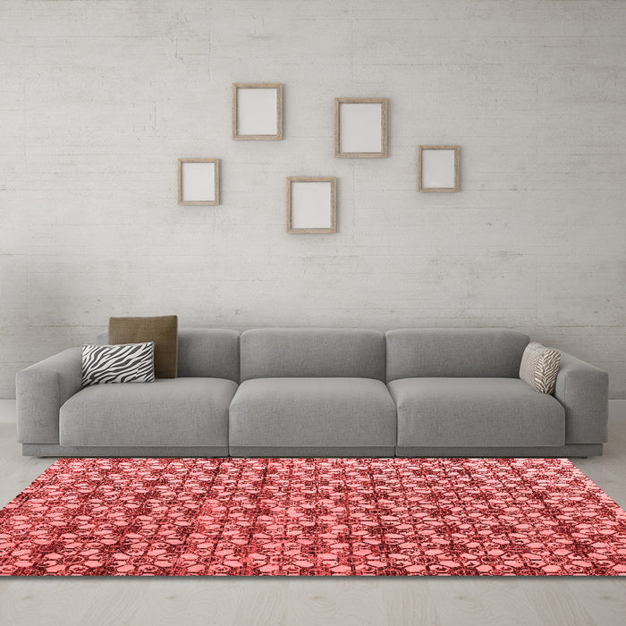 Modern Red Washable Rugs