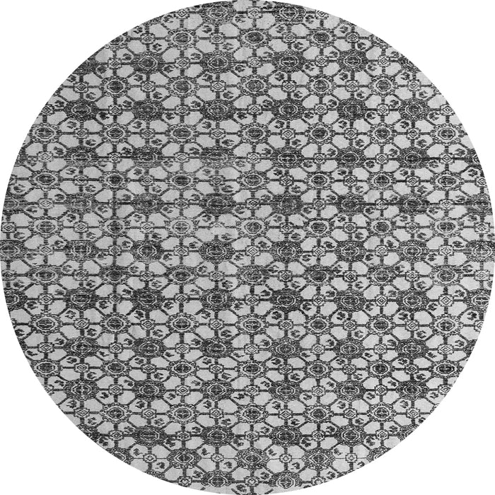 Round Machine Washable Abstract Gray Modern Rug, wshabs4868gry