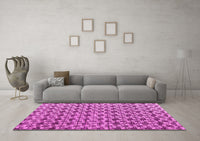 Machine Washable Abstract Pink Modern Rug, wshabs4868pnk