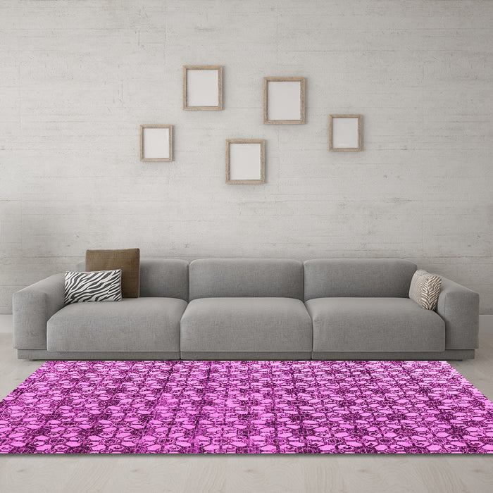 Machine Washable Abstract Pink Modern Rug in a Living Room, wshabs4868pnk