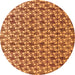 Round Abstract Orange Modern Rug, abs4868org