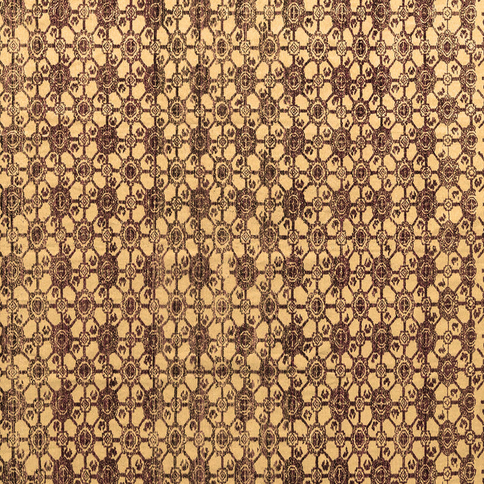 Square Machine Washable Abstract Brown Modern Rug, wshabs4868brn