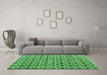 Machine Washable Abstract Emerald Green Modern Area Rugs in a Living Room,, wshabs4868emgrn