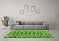 Machine Washable Abstract Green Modern Rug, wshabs4868grn