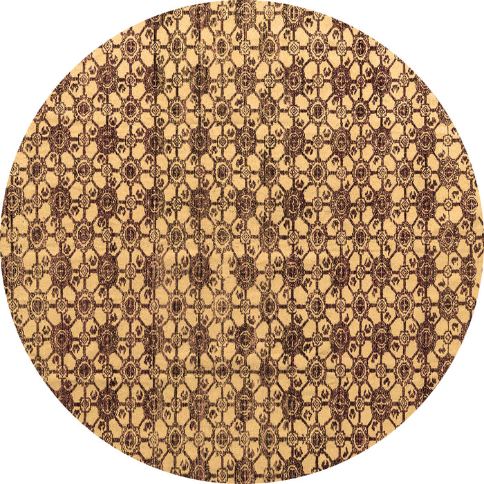 Round Machine Washable Abstract Brown Modern Rug, wshabs4868brn