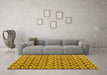 Machine Washable Abstract Yellow Modern Rug in a Living Room, wshabs4868yw