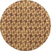 Round Abstract Brown Modern Rug, abs4868brn