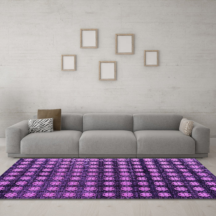 Machine Washable Abstract Purple Modern Area Rugs in a Living Room, wshabs4869pur