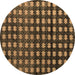 Round Abstract Brown Modern Rug, abs4869brn