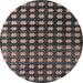 Round Machine Washable Abstract Rosy Pink Rug, wshabs4869