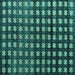 Square Abstract Turquoise Modern Rug, abs4869turq