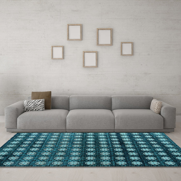 Machine Washable Abstract Light Blue Modern Rug in a Living Room, wshabs4869lblu