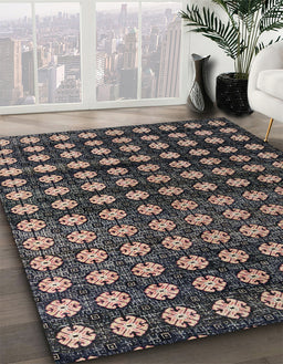 Machine Washable Abstract Rosy Pink Rug in a Family Room, wshabs4869