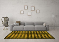 Machine Washable Abstract Yellow Modern Rug, wshabs4869yw