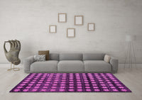 Machine Washable Abstract Pink Modern Rug, wshabs4869pnk