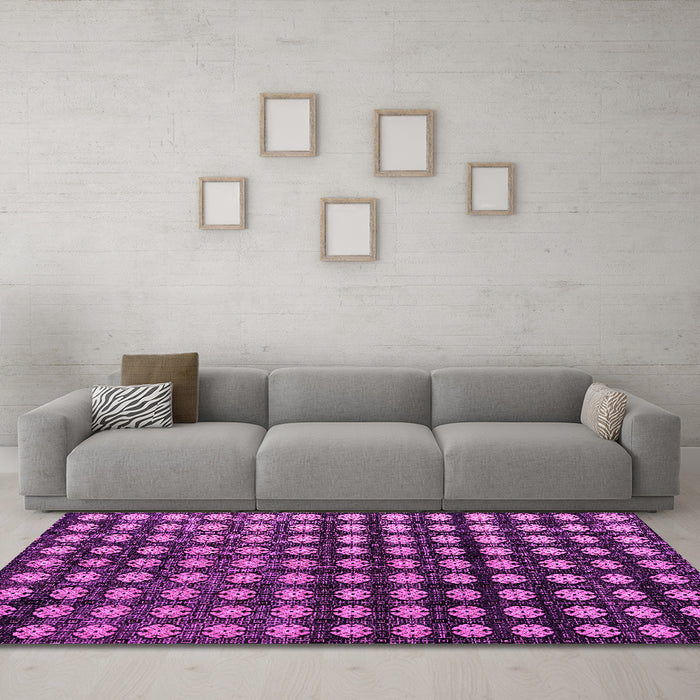 Machine Washable Abstract Pink Modern Rug in a Living Room, wshabs4869pnk