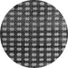 Round Abstract Gray Modern Rug, abs4869gry