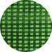 Round Abstract Green Modern Rug, abs4869grn