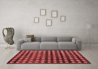 Machine Washable Abstract Red Modern Rug, wshabs4869red
