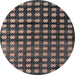 Round Abstract Pink Modern Rug, abs4869