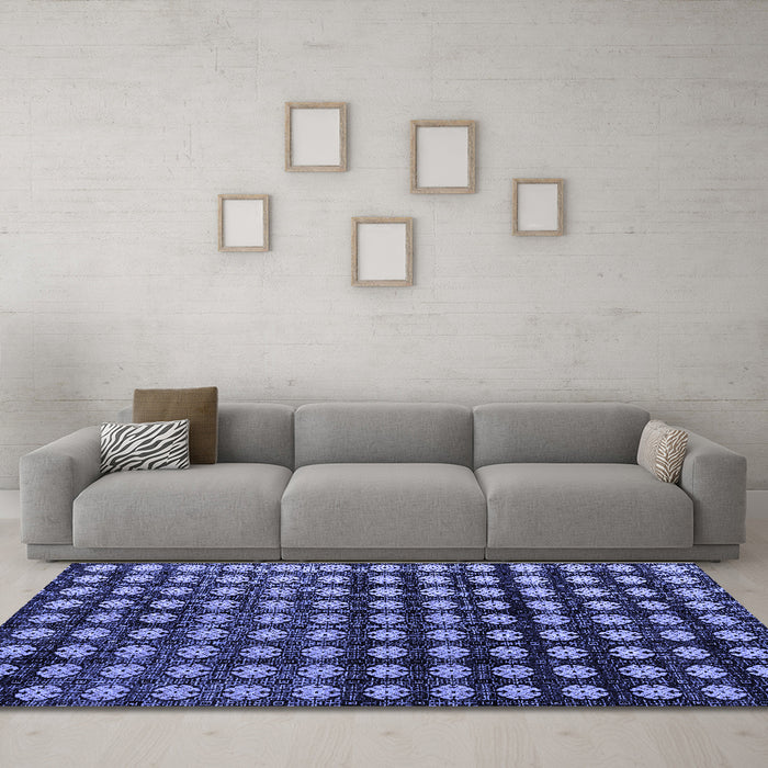 Machine Washable Abstract Blue Modern Rug in a Living Room, wshabs4869blu