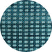 Round Abstract Light Blue Modern Rug, abs4869lblu