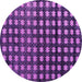 Round Machine Washable Abstract Purple Modern Area Rugs, wshabs4869pur