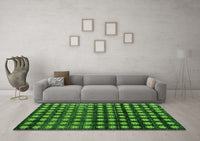 Machine Washable Abstract Green Modern Rug, wshabs4869grn