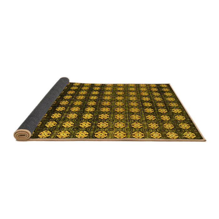 Sideview of Abstract Yellow Modern Rug, abs4869yw