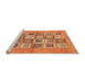 Sideview of Machine Washable Abstract Orange Modern Area Rugs, wshabs486org