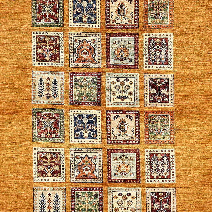 Machine Washable Abstract Yellow Orange Rug, wshabs486