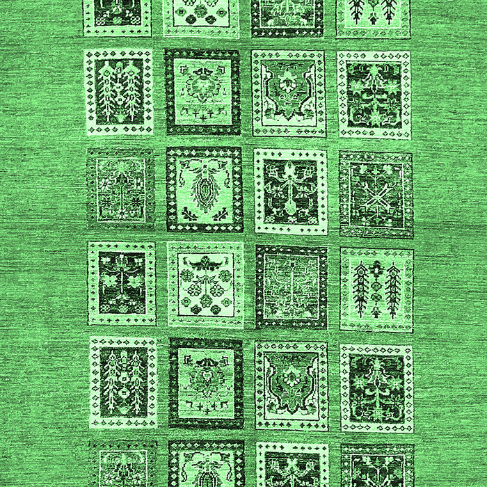 Machine Washable Abstract Emerald Green Modern Area Rugs, wshabs486emgrn