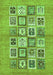 Machine Washable Abstract Green Modern Area Rugs, wshabs486grn