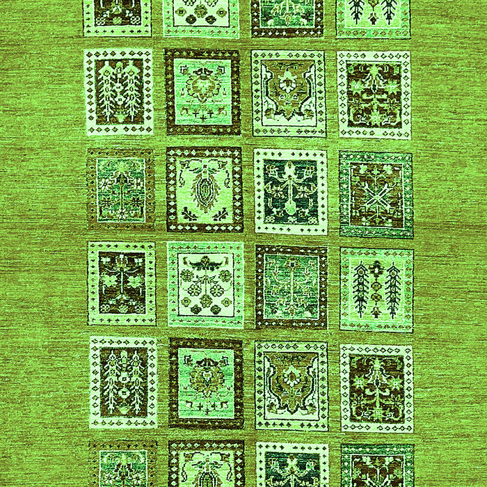 Machine Washable Abstract Green Modern Area Rugs, wshabs486grn