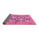 Sideview of Abstract Pink Modern Rug, abs486pnk