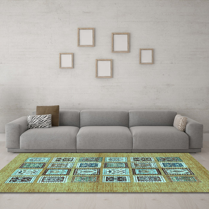 Machine Washable Abstract Light Blue Modern Rug in a Living Room, wshabs486lblu