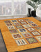 Abstract Yellow Orange Modern Rug in Family Room, abs486