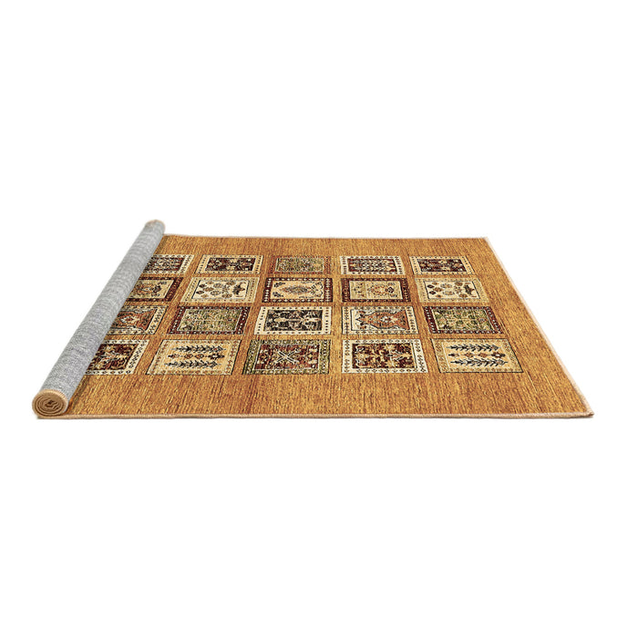 Sideview of Machine Washable Abstract Brown Modern Rug, wshabs486brn