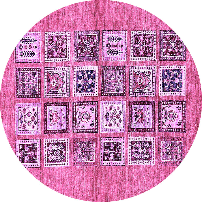 Round Machine Washable Abstract Purple Modern Area Rugs, wshabs486pur