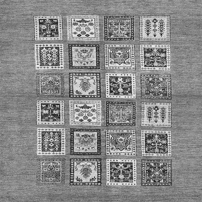 Square Abstract Gray Modern Rug, abs486gry