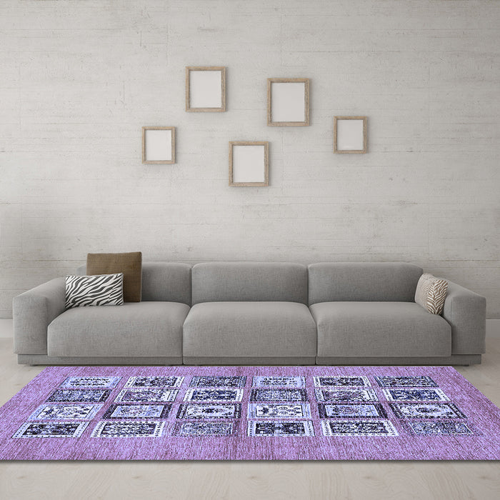 Machine Washable Abstract Blue Modern Rug in a Living Room, wshabs486blu