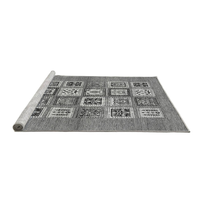 Sideview of Machine Washable Abstract Gray Modern Rug, wshabs486gry