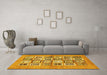 Machine Washable Abstract Yellow Modern Rug in a Living Room, wshabs486yw