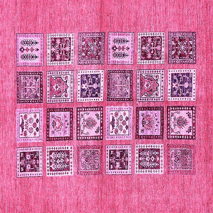 Square Abstract Pink Modern Rug, abs486pnk