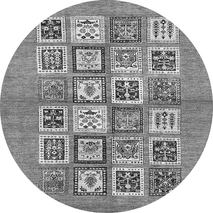 Round Abstract Gray Modern Rug, abs486gry