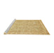 Sideview of Machine Washable Abstract Yellow Rug, wshabs487