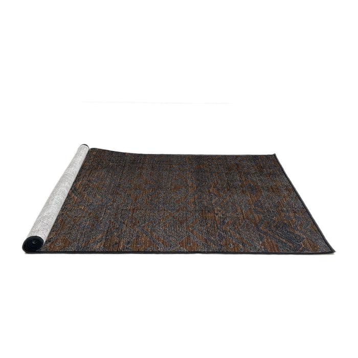 Sideview of Machine Washable Abstract Burgundy Brown Rug, wshabs4870
